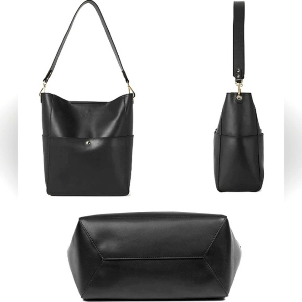 BOSTANTEN Leather Bucket Hobo Bag